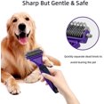 thumbnail image 5 of nipocaio Pet Grooming Tool To Remove Mats Safely For Dogs, Cats And All Hairy Pets Double Sided Shedding Brush Pet Grooming Brush Undercoat Rake Comb1pcs purple, 5 of 5