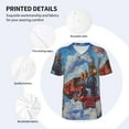 thumbnail image 3 of Picia Cartoon Train Hot Air Balloon Pattern Mens Polo Shirts Quick Dry Short Sleeve Golf T Shirt Performance Moisture Wicking Casual Workout Baseball T-shirt-3X-Large, 3 of 7