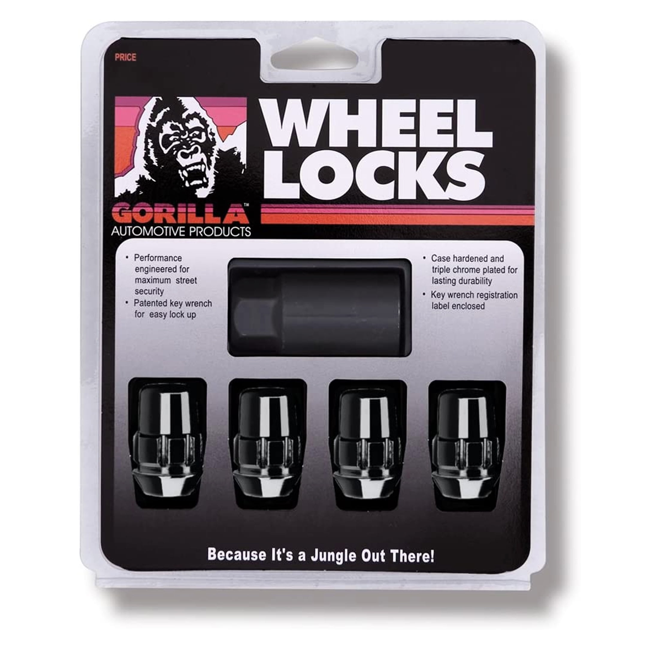 Pack of 4 12mm x 1.25 Thread Size Gorilla Automotive 71621NBC Acorn Black Chrome Wheel Locks 