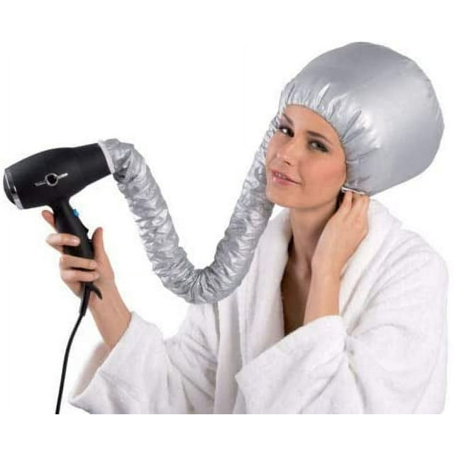 Bonnet de Séchage pour Sèche-Cheveux avec Élastique pour Accessoire Phon, Gris