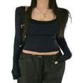 thumbnail image 1 of Women Solid Color Short T-Shirts with Sleeveless Camisoles Set, 1 of 9