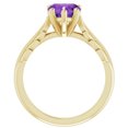 thumbnail image 2 of Pompeii 7mm Amethyst Solitaire Heart Shape Leaf Accent Ring in 14k White or Yellow Gold, 2 of 6