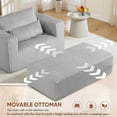 thumbnail image 5 of Muumblus Accent Chair with Movable Ottoman, Oversized Indoor Chaise Lounge Chair, No Assembly, Boneless Corduroy Cloud Sofa for Living Room, Gray, 5 of 12