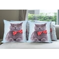 thumbnail image 6 of Ambesonne Cat Throw Pillow Cover 4 Pack, Grey Scottish Fold Theme, 18", Pale Blue Purpleblue, 6 of 7