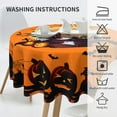 thumbnail image 5 of Halloween Table Cloth Pumpkin Castle Ghost Round Tablecloth 60 inch Orange Black Vintage Washable Table Cover for Holiday Kitchen Dinning Picnic Party Outdoor Indoor Decoration, 5 of 6