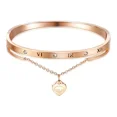 thumbnail image 1 of Pulsera Ryscom con cristal de zirconia y dije de corazon oro rosado casual, 1 of 5