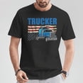 thumbnail image 2 of Truck Driver Graphic Tee for Adults Unisex Cotton Comfortable Casual Wear Featuring USA Flag Design Perfect for Truckers and Patriotic Enthusiasts, Size 4XL, Color Black, 2 of 3