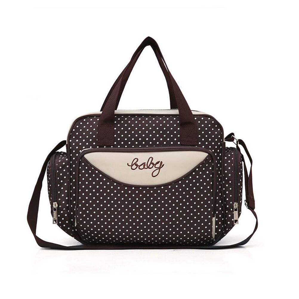 Ounona Multifunctional Tote Diaper Bags with 5-Piece Organizer, Coffee