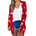 thumbnail image 1 of Camiseta de manga larga para mujer a la moda, cárdigan de Navidad con frente abierto de otoño, prendas de vestir exteriores holgadas, blusa estampada, abrigo, Tops Fridja BV0+4801, 1 of 6