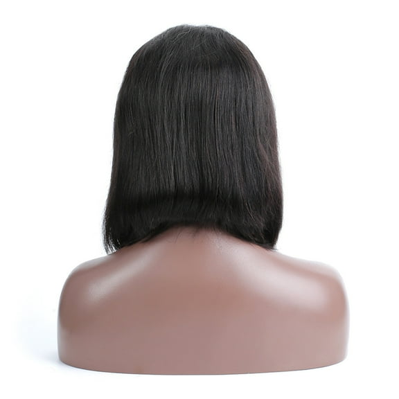 Bob Wig Human Hair Wigs 8’’ 13X4 Lace Front Straight Hair 180% Density 1B Natural Black Color