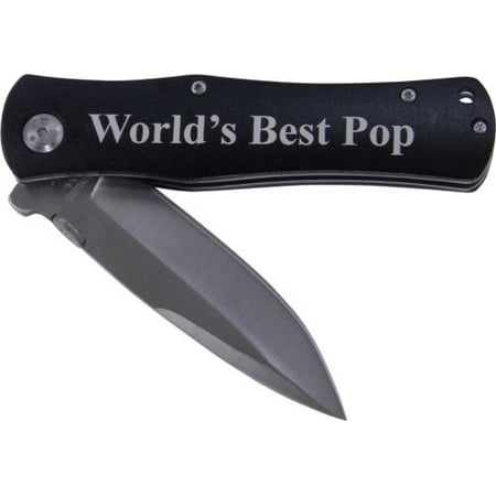 World's Best Pop Folding Anodized Aluminum Pocket Knife (Black