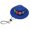 thumbnail image 2 of Happy Date Pet Flower Straw Hat Dog Spring Summer Sunhat Cute Woven Straw Hat Costume Accessory, 2 of 8