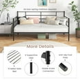 thumbnail image 4 of Costway Metal Storage Twin Size Daybed Heavy Duty Sofa Bed Frame Black, 4 of 10