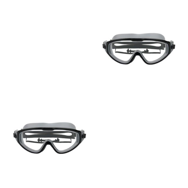 Baohd Universal Swimming Goggles Adjustable Silicone Earplug Glasses Waterproof HD Lens Portable Eyewear Accessory Beginner Black 2Set