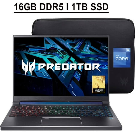 Acer Predator Triton 300 SE 14 Gaming Laptop 14" FHD+ IPS 165Hz Display 12th Gen Intel 14-Core i7-12700H Processor 16GB DDR5 1TB SSD GeForce RTX 3060 6GB RGB Backlit Fingerprint Thunderbolt Win11