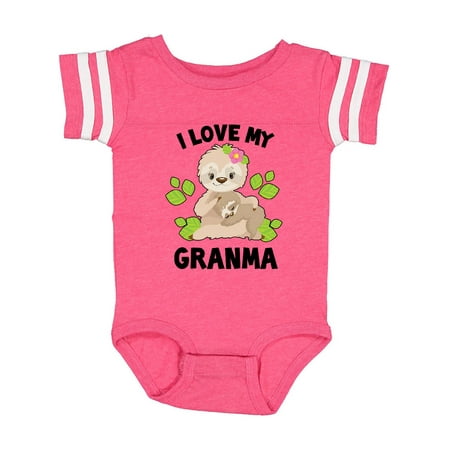 

Inktastic Cute Sloth I Love My Granma with Green Leaves Gift Baby Boy or Baby Girl Bodysuit