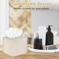 thumbnail image 3 of 2 Pack Tissue Box Holder, Tissue Box Cover Square, PU Leather Tissues Cube Box Cover, Decorative Woven Facial Tissue Holder on Table and Bathroom (Black Square), 3 of 7