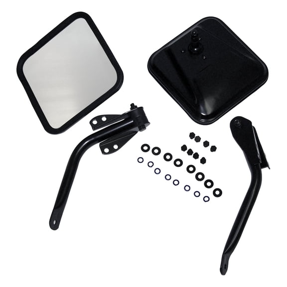 Crown Automotive 5462736K CAS5462736K COMPLETE MIRROR AND ARM KIT, BLACK Fits select: 1989-1995 JEEP WRANGLER / YJ, 1987-1988 JEEP WRANGLER