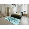 thumbnail image 4 of Ahgly Company Indoor Round Patterned Deep-Sea Green Area Rugs, 3' Round, 4 of 6