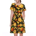thumbnail image 1 of Vsdgher Tangerine pour Femmes Été 2025 Robes Midi Décontractées Légères Manches Courtes Col Rond Robe de Plage, 1 of 6