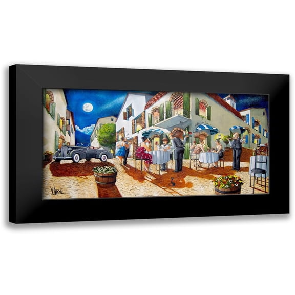 West, Ronald 14x9 Black Modern Framed Museum Art Print Titled - Dinner at Cafe da Vinci II