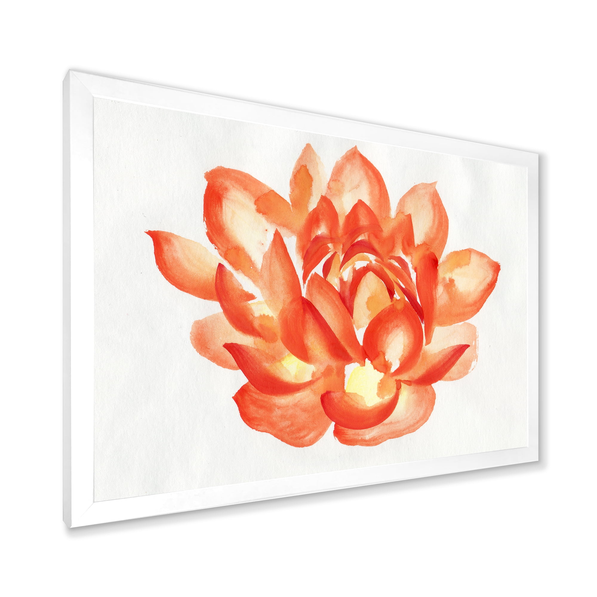Designart 'Ancient Detail of A Orange Lotus' Traditional Framed Art Print