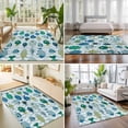 thumbnail image 4 of Area Rugs 3'x5', Blue Fishes Carpet Runner Indoor Outdoor Rugs Home Decor Aesthetic, Cartoon Coastal Ocean Fish Striped Wooden Non Slip Mats Washable Accent Rug for Living Room Bedroom, 4 of 8