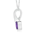 thumbnail image 2 of ANGARA Natural Heart-Shaped Amethyst Ribbon Pendant with Diamond in 14K White Gold for Women (Size-6mm) | February Birthstone, Anniversary, Jewelry Gift for Women | Natural Amethyst Necklace, 2 of 9