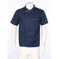 thumbnail image 3 of TiaoBug Men Women Chef Coats Unisex Premuim Chef Jacket Short Sleeve Double-Breasted Cooking Working Unifroms Blue Short Sleeve XL, 3 of 7