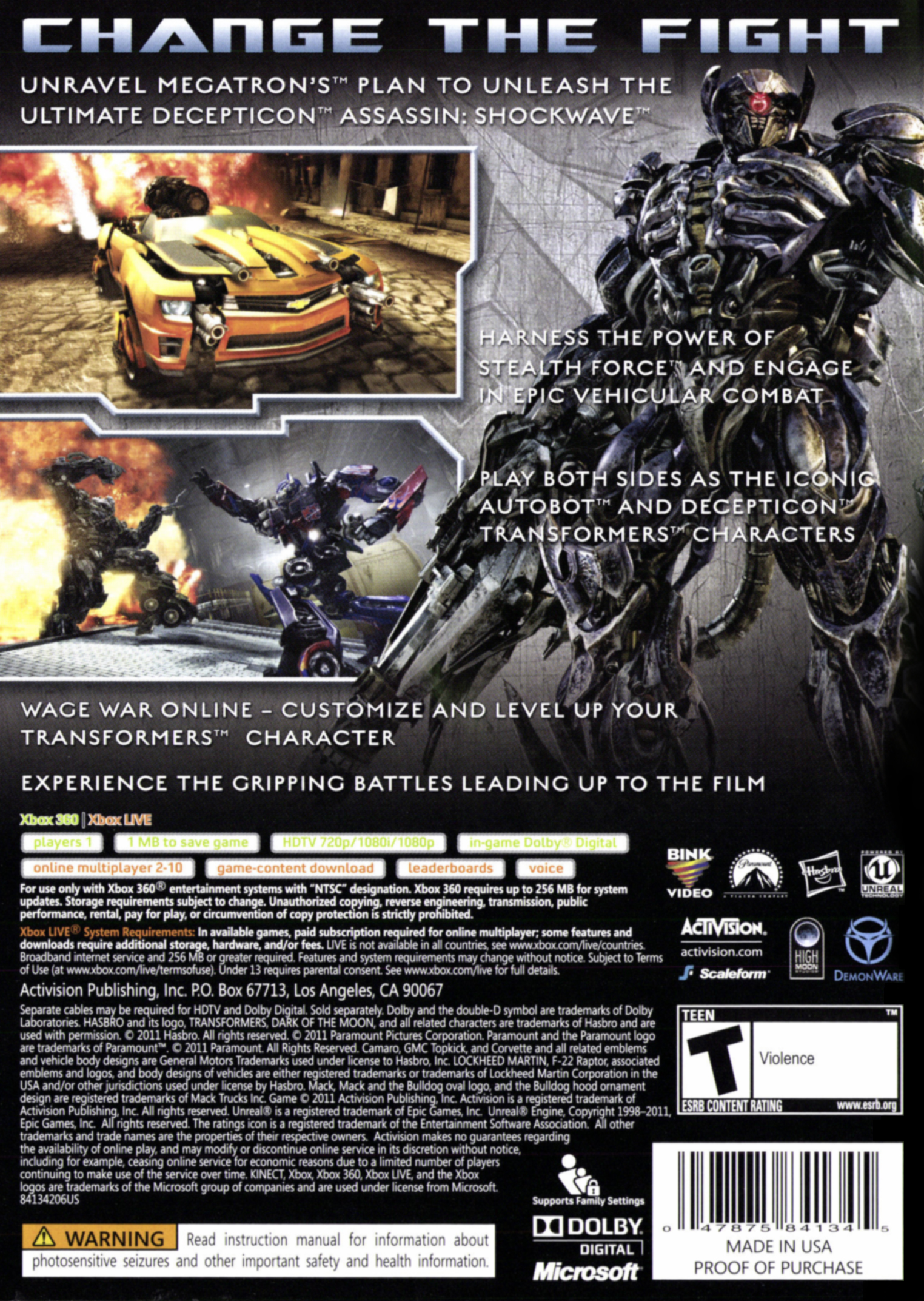 Transformers: Dark of the Moon, Sony, Xbox 360, [Physical], 84134 - image 2 of 9