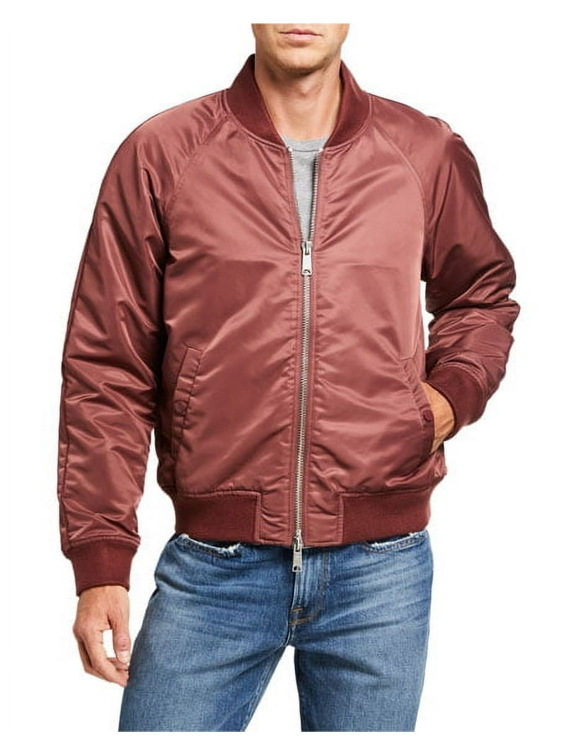 Frame DARK RED Classic Nylon Bomber Jacket, US Medium