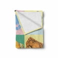 thumbnail image 2 of Crabs Soft Flannel Fleece Throw Blanket, Illustration of Crabs Different Colors Poprt Style Retro Design Print, Cozy Plush for Indoor and Outdoor Use, 50" x 70", Pale Yellow and Orange, by Ambesonne, 2 of 6