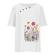 thumbnail image 4 of Fiudx Tops para Mujer Top de Manga Corta con Cuello Redondo y Botones Regulares con Estampado Sexy de Verano para Mujer, 4 of 6