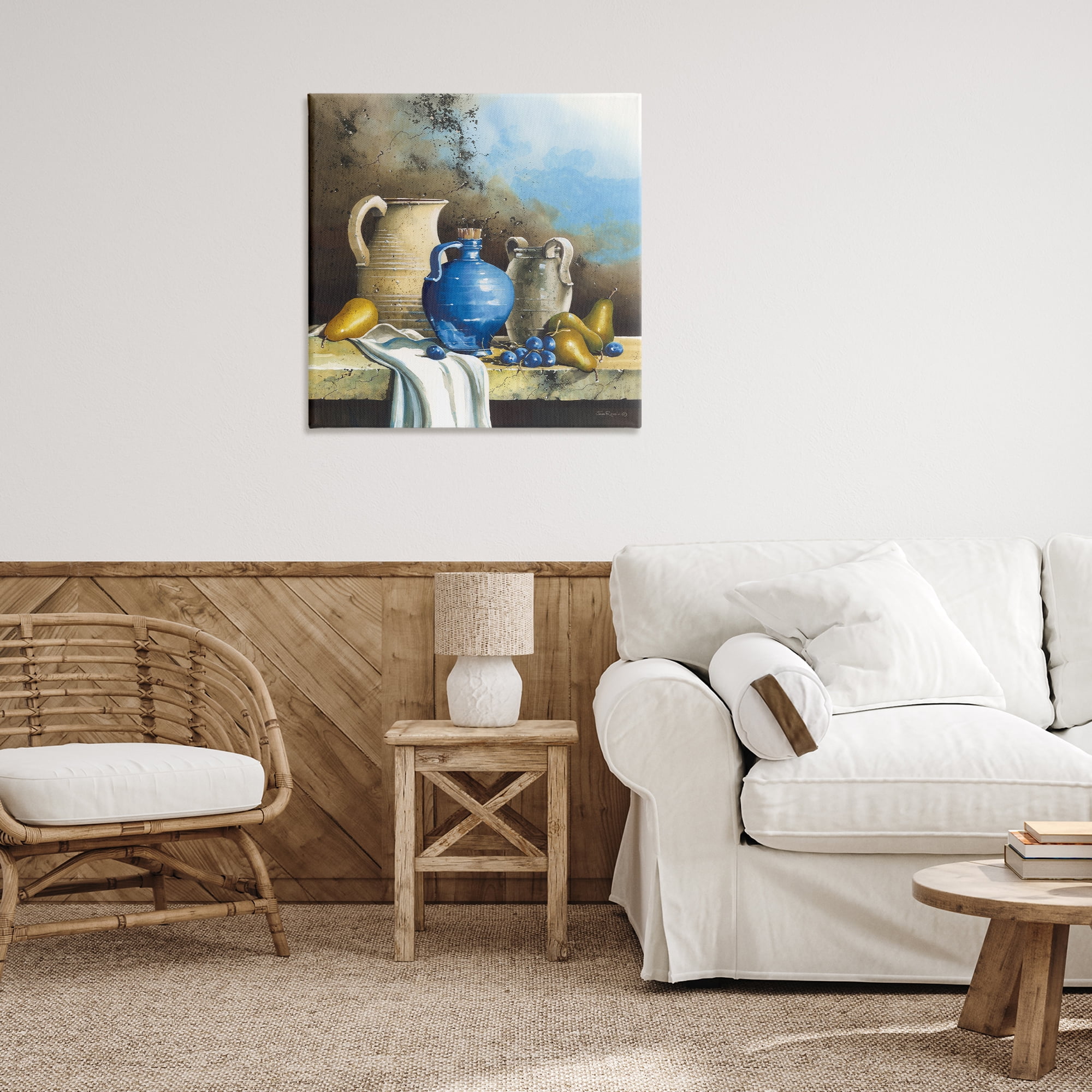 Stupell Industries Country Vineyard Still Life Food & Beverage Painting Wrapped Canvas Art Print Wall Art, 30 x 30