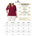thumbnail image 6 of Unique Bargains Women's Plus Size Tops V Neck Elegant Lace Ribbed Knit Tunic Blouse 4X Burgundy, 6 of 6