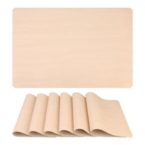 Unique Bargains Set of 6 Leather Placemats for Kitchen Dining Table Decor Beige