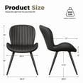 thumbnail image 4 of Daluvenix Modern Dining Chairs Set of 2 Upholstered Comfy Fabric Kitchen & Dining Room Chairs with Metal Legs & Thick Cushions for Living Room, Black, 4 of 7