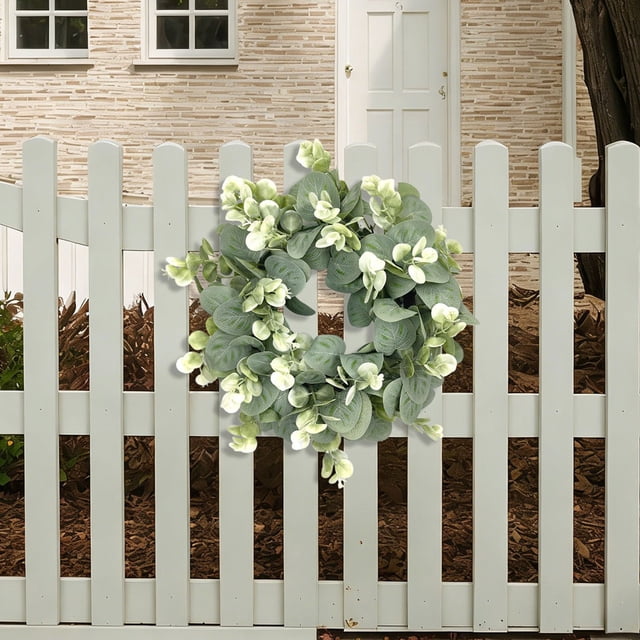Guirnalda de flores artificiales para decoración de primavera y verano, guirnalda de plástico multicolor de 12.5 pulgadas para puertas, ventanas, paredes, uso en interiores y exteriores.