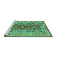 thumbnail image 2 of Ahgly Company Machine Washable Indoor Rectangle Abstract Turquoise Blue Contemporary Area Rugs, 8' x 10', 2 of 4