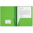 thumbnail image 2 of Sparco Letter Pocket Folder - 8 1/2" x 11" - 3 x Double Prong Fastener(s) - 2 Internal Pocket(s) - Leatherette Paper - Apple Green - 25 / Box | Bundle of 2 Boxes, 2 of 2