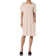 thumbnail image 1 of Robe T-Shirt Midi Longueur Genou à Manches Courtes Ajustée pour Femmes, 1 of 6