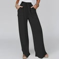 thumbnail image 2 of Black Friday Savings ! Pants For Womens Oversized Straight Leg Slacks Elasticated Waist Plus Size Trousers Trendy Wide Leg Pants Loose Pockets Slacks Drawstring Trousers Solid Color Pants, 2 of 6