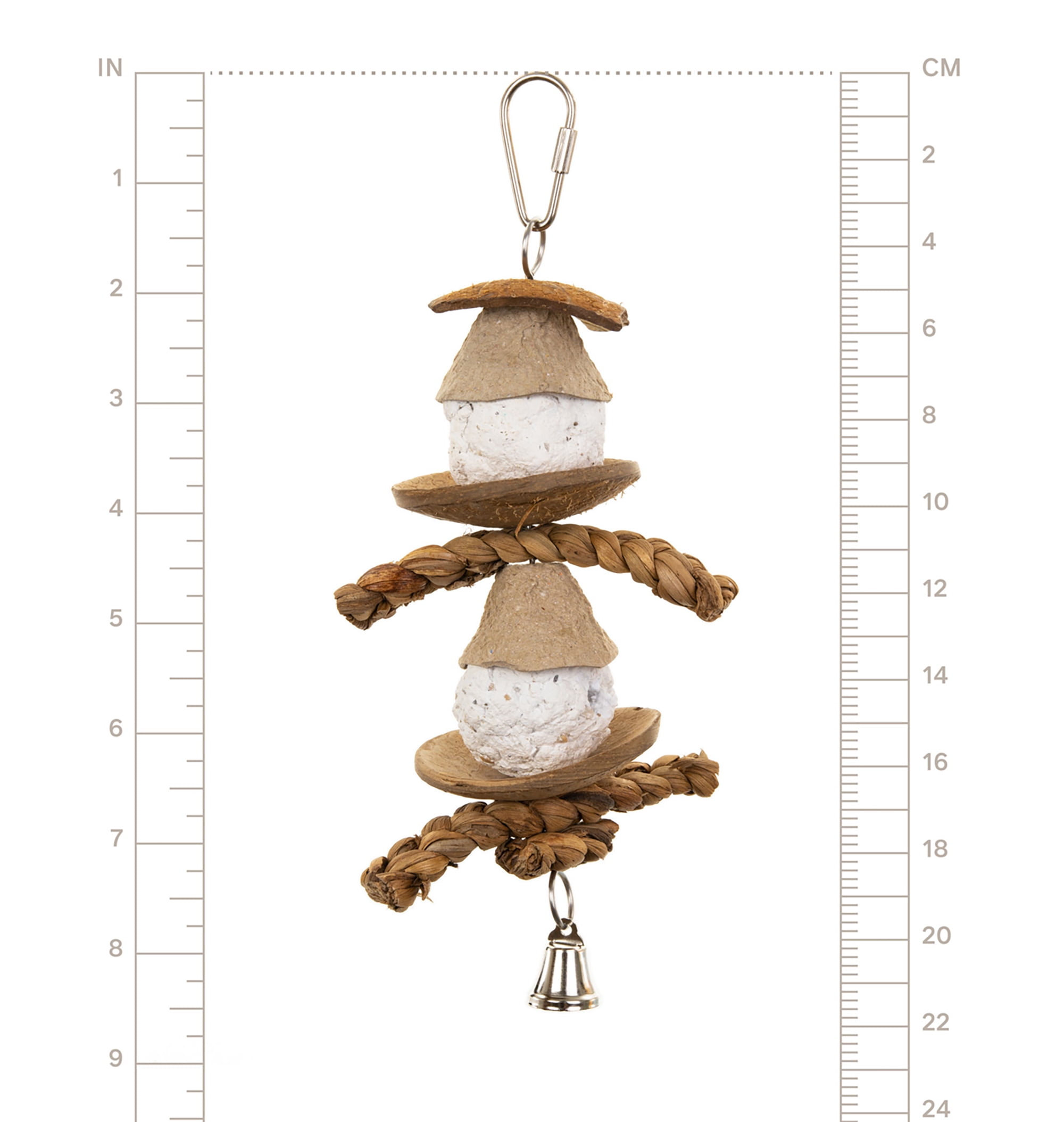 Prevue Pet Products Naturals Clown Bird Toy with Rope and Paper