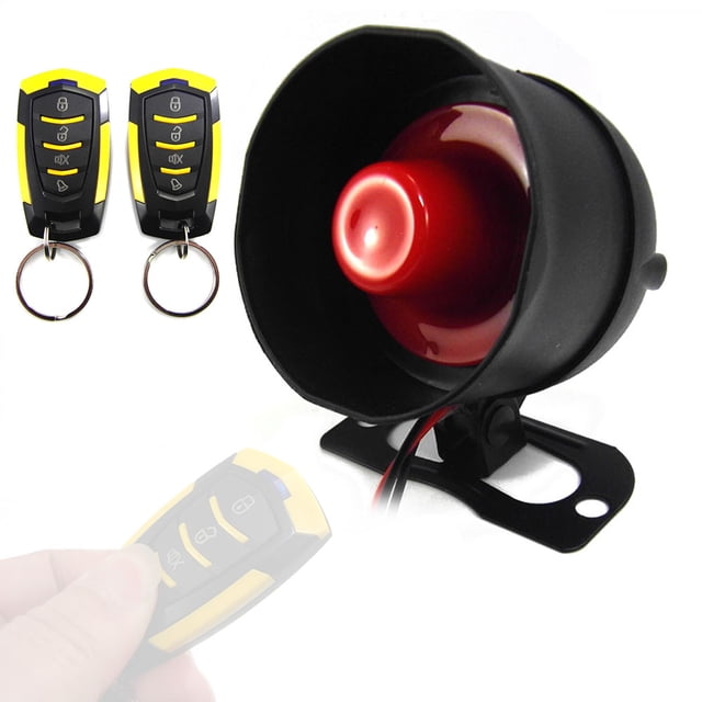 Riwcyla Universal Car Alarm Non,Destructive Installation 12Volt Automobile Protecting System Device 7,Levels Sensitivity Vehicle Alarm System with 2 Remote Controllers