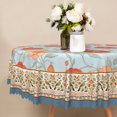 thumbnail image 2 of Vintage Light Blue Floral Round Tablecloth,Waterproof Stain Resistant Table Cover for Indoor Outdoor Kitchen Dining Room Party Decor,60 Inch, 2 of 7