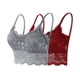 thumbnail image 1 of 2 piezas de sujetador de encaje con tirantes sólidos para mujer, ropa interior de poliéster con huecos, 1 of 7