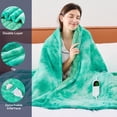 thumbnail image 4 of PMONPA Electric Heated Blanket, 51"x61" Heating Blanket for Adult, Soft Flannel & Sherpa, 10 Heating Levels & 1-8 Hours Auto off, Teal, 4 of 8