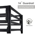 thumbnail image 3 of SHA CERLIN Black Twin Over Twin Metal Bunk Bed for Juniors, Industrial Frame with Inclined Stairs & Full-Length Guardrail, 3 of 7