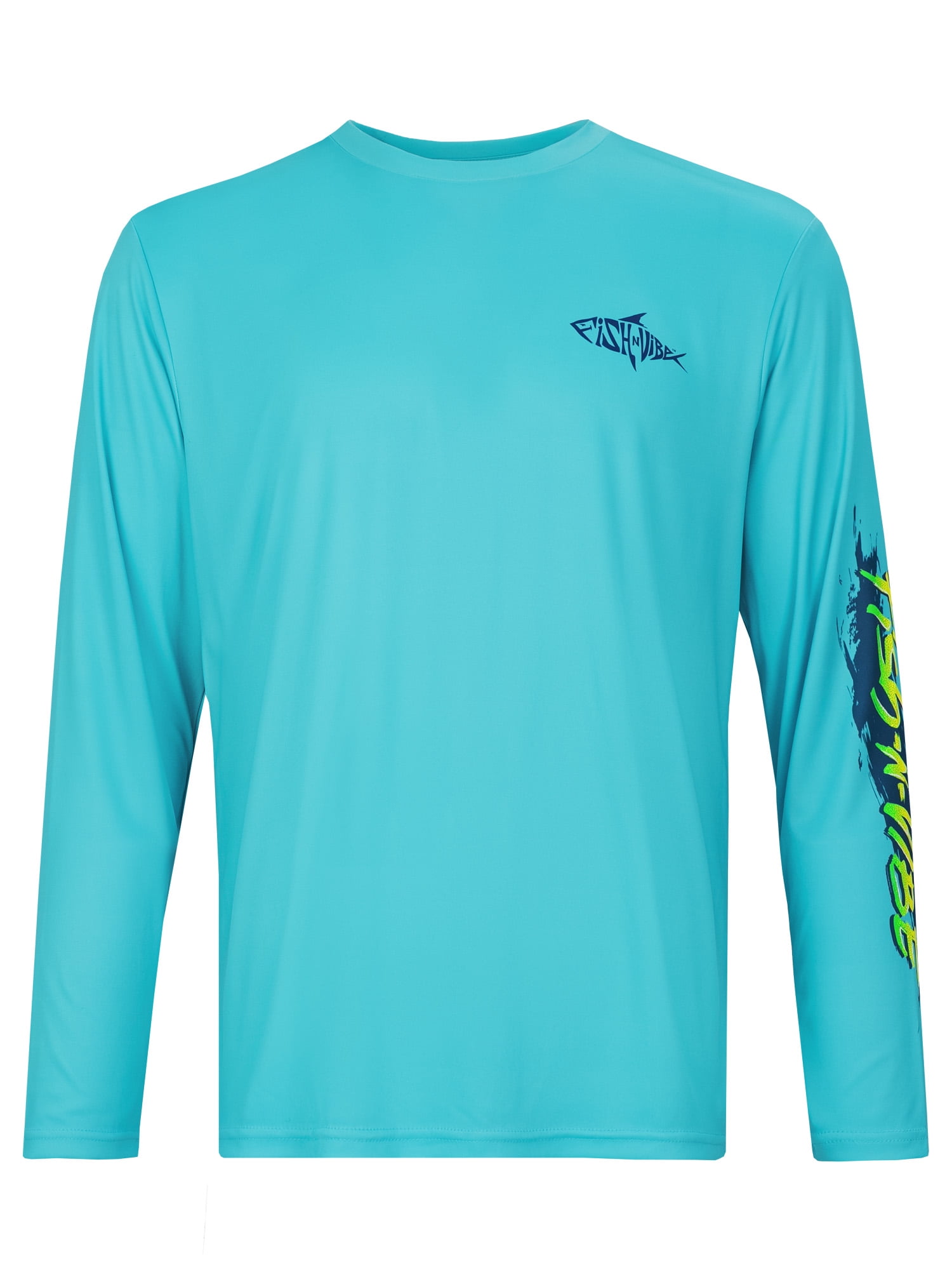 Fish N Vibe Men's Sublimated Long Sleeve Performance Tee, Scuba Blue/Fnv Majestic Mahi, 2XL