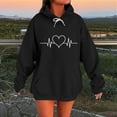 thumbnail image 2 of WRKEKC Sweatshirts for Women Winter Heart Print Casual Loose Hooded Sweatshirt with Pocket Drawstring Long Sleeve Fall Outerwear, 2 of 5